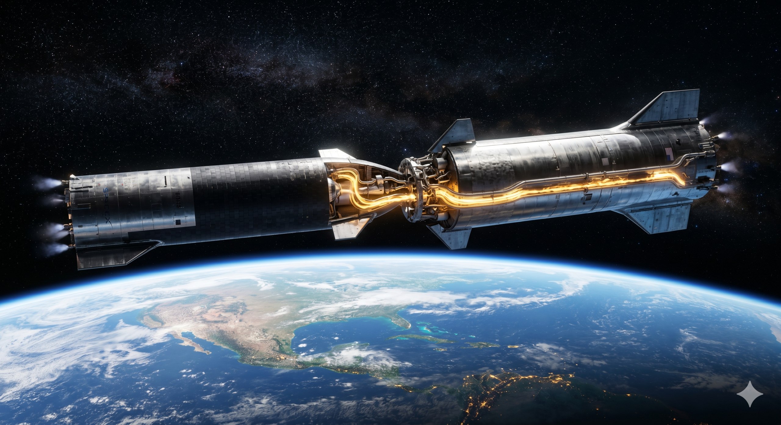 星艦軌道推進劑加注測試成功 兩艘星艦完成對接與燃料轉移